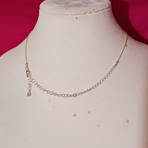 90s Vintage Sterling Silver Plated Fringe Tassel Curtain Choker Necklace - Picture 5 of 8